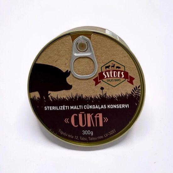 ŠVĒDES sterilizēti malti cūkgaļas konservi “CŪKA” 300 g